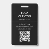 Modernes, stilvolles Foto Beruflich-QR-Logo Ausweis (Rückseite)