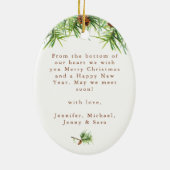 Modernes & stilvolles Foto & Grüße Weihnachtskiefe Keramik Ornament (Hinten)