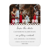 Modernes, stilvolles Foto Lace Einfach Save the Da Magnet (Vertikal)