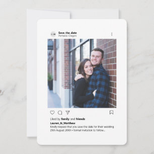 Modernes, stilvolles Foto Round Corner Instagram Save The Date