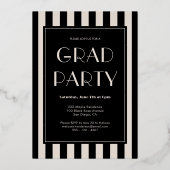 Modernes stilvolles Foto Uni-Abschluß Party Folieneinladung (Rückseite)