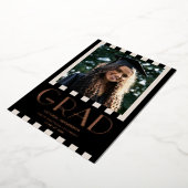 Modernes stilvolles Foto Uni-Abschluß Party Folieneinladung (Gedreht)