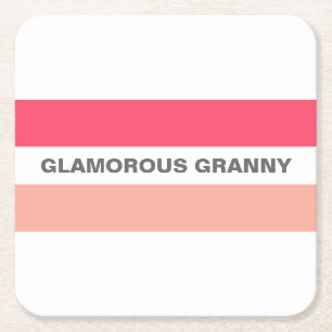Modernes, stilvolles Glamour Granny Pink Rechteckiger Pappuntersetzer