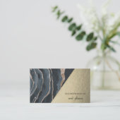 Modernes, stilvolles Gold Black Marble, geometrisc Visitenkarte (Stehend Vorderseite)