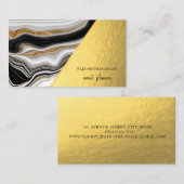Modernes, stilvolles Gold-Schwarz-weiß-Marmor Visitenkarte (Vorne/Hinten)