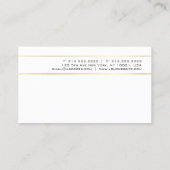 Modernes, stilvolles Gold Striped Luxury Design Tr Visitenkarte (Rückseite)