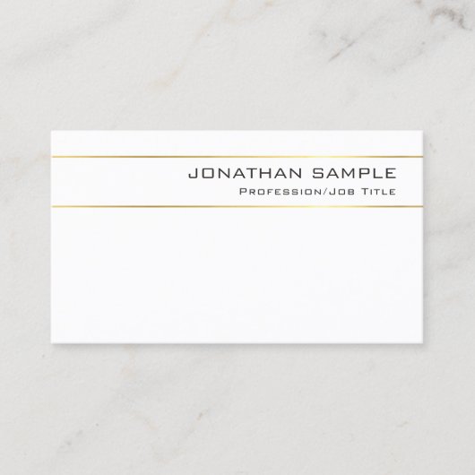 Modernes, stilvolles Gold Striped Luxury Design Tr Visitenkarte (Vorderseite)