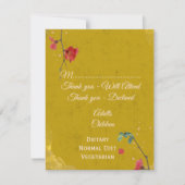 Modernes, stilvolles Gold und Rot RSVP Karte (Vorderseite)