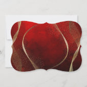 Modernes, stilvolles Gold und rotes Brautparty Einladung (Rückseite)