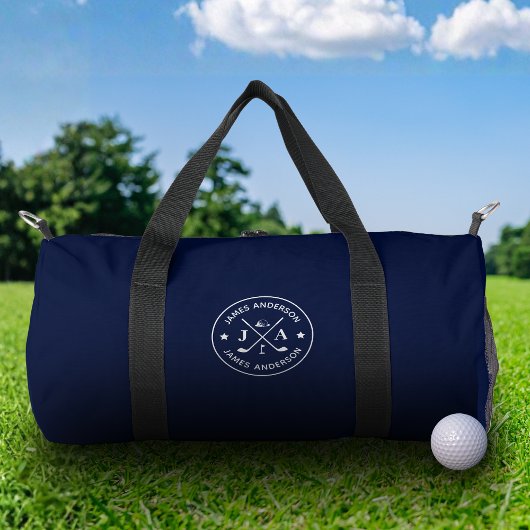 Modernes, stilvolles Golfer Monogram & Name Person Duffle Bag