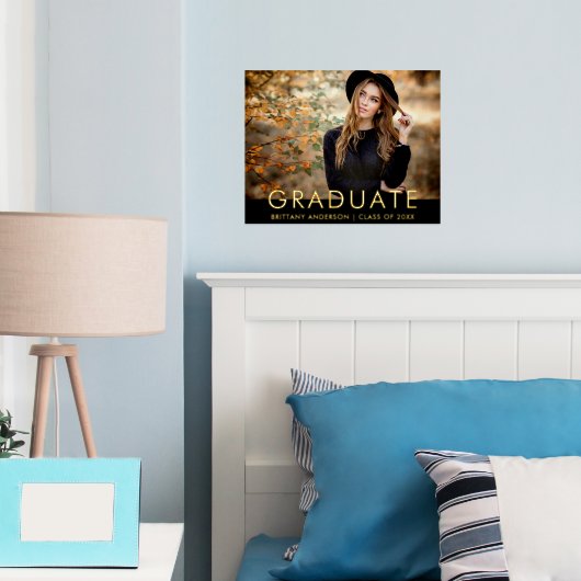 Modernes, stilvolles Graduate Foto Gold Foliendrucke (In Situ (Schlafzimmer))