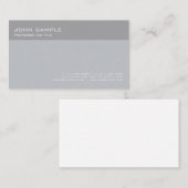 Modernes, stilvolles Grau Beruflich Einfach Schlic Visitenkarte (Vorne/Hinten)