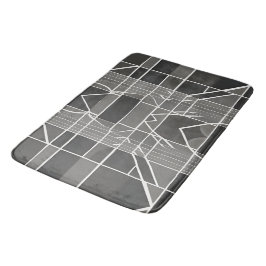Modernes, stilvolles, grau geometrisches Muster Badematte