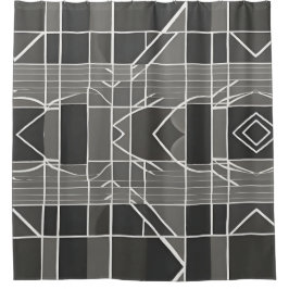 Modernes, stilvolles, grau geometrisches Muster Duschvorhang