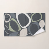 Modernes, stilvolles, grau-weites Abstraktes Muste Badhandtuch Set (Handtuch)