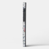 Modernes, stilvolles Grautaubenmuster Case-Mate iPhone Hülle (Rückseite / Links)