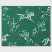 Modernes, stilvolles Green White Horseback Riding  Geschenkpapier (Flach)