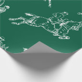 Modernes, stilvolles Green White Horseback Riding  Geschenkpapier (Ecke)
