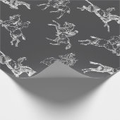 Modernes, stilvolles Grey White Horseback Reittoil Geschenkpapier (Ecke)