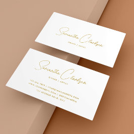 Modernes, stilvolles handgeschriebenes Gold-Script Visitenkarte