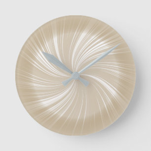 Modernes, stilvolles hellbraunes Radiant Twirl-Mus Runde Wanduhr