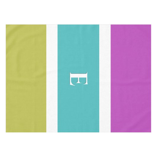 Modernes, stilvolles, helles Blockfarbenchic Monog Tischdecke (Vorderseite (Horizontal))