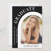 Modernes, stilvolles High School Abschluss Foto Ankündigung (Vorderseite)