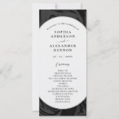 Modernes, stilvolles Hochzeitsprogramm aus schwarz (Vorderseite)