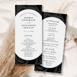 Modernes, stilvolles Hochzeitsprogramm aus schwarz