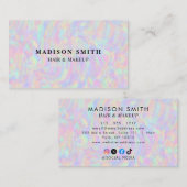 Modernes, stilvolles holografisches Beautician Mak Visitenkarte (Vorne/Hinten)