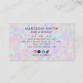 Modernes, stilvolles holografisches Beautician Mak Visitenkarte (Rückseite)