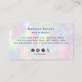 Modernes, stilvolles holografisches Beautician Mak Visitenkarte (Rückseite)