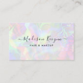 Modernes, stilvolles holografisches Beautician Mak Visitenkarte (Vorderseite)