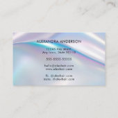 Modernes, stilvolles holografisches Elegantes Irid Visitenkarte (Rückseite)