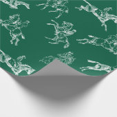 Modernes, stilvolles Hunter Green Horseback Riding Geschenkpapier (Ecke)