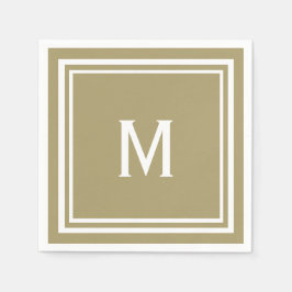 Modernes, stilvolles Khaki Tan Monogram Serviette