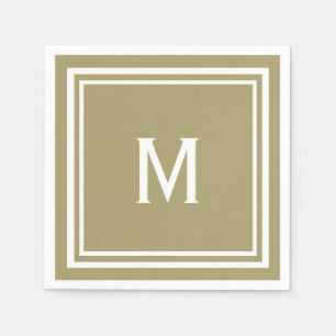 Modernes, stilvolles Khaki Tan Monogram Serviette