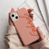 Modernes, stilvolles Lachsschrift Monogram Case-Mate iPhone Hülle