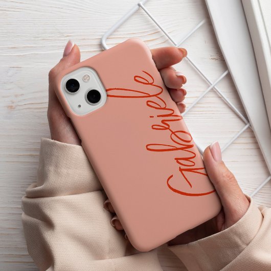 Modernes, stilvolles Lachsschrift Monogram Case-Mate iPhone Hülle