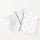 Modernes, stilvolles Liebe Herz Blue Blank Rezept Notizblock (Innenseite)