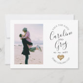 Modernes, stilvolles Liebe Typografie Save the Dat Date (Vorderseite)