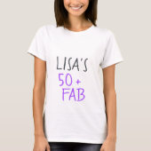 Modernes, stilvolles Lila 50 Fabulous Geburtstag T-Shirt (Vorderseite)