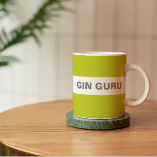 Modernes stilvolles Lime Green Gin Guru Kaffeetasse