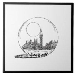 Modernes stilvolles London Sity Schwarz-weiß Fliese