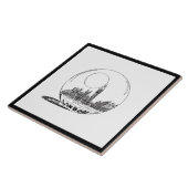 Modernes stilvolles London Sity Schwarz-weiß Fliese (Seite)