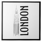 Modernes stilvolles London Sity Schwarz-weiß Fliese (Vorderseite)