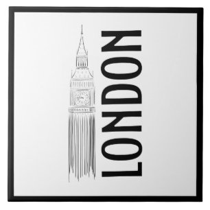 Modernes stilvolles London Sity Schwarz-weiß Fliese