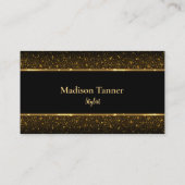Modernes stilvolles Luxus Black Gold Visitenkarte (Rückseite)