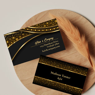 Modernes stilvolles Luxus Black Gold Visitenkarte