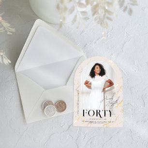 Modernes, stilvolles Magazin   40. Geburtstag Foto Acryleinladungen